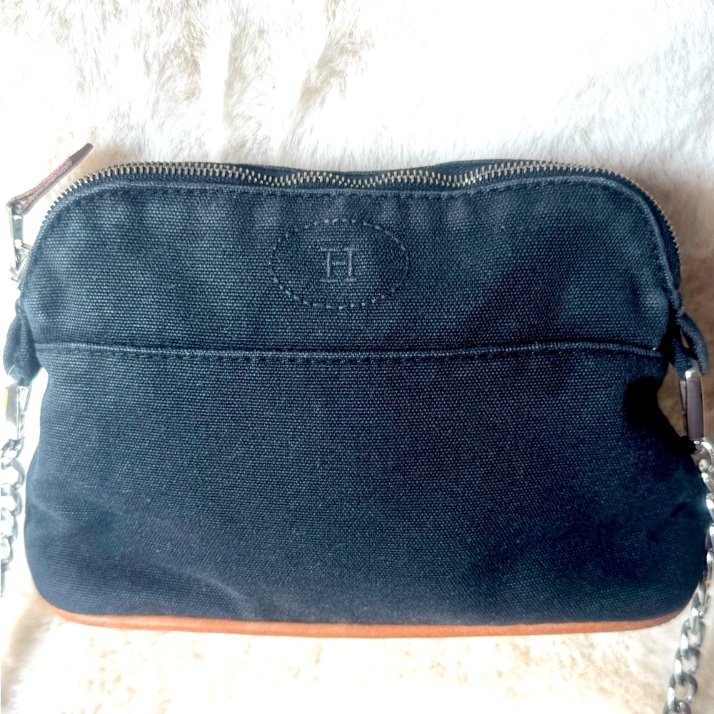 Hermès Cosmetic Handbag Pouch Bolide Canvas H logo Pochette